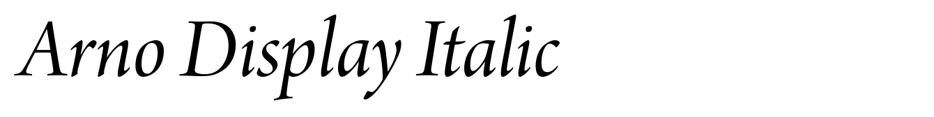 Arno Display Italic